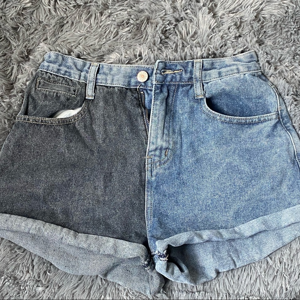 Denim black and blue shorts